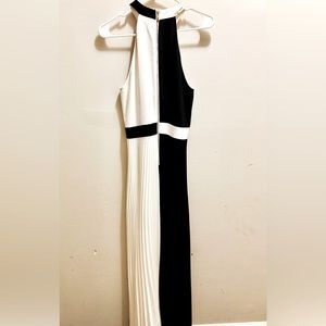 Black and white ball gown sleeveless